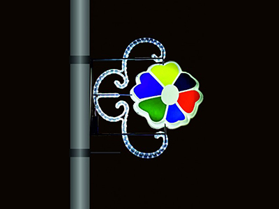 Консоль световая Цветок с орнаментом, h 600 мм