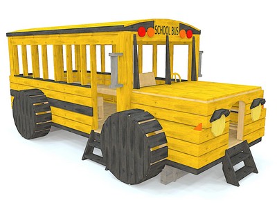 Игровой комплекс TORUDA WOOD Желтый школьный автобус