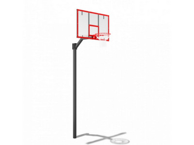 Стойка баскетбольная разборная регулируемая под бетонирование, вынос 1200мм (труба 150х150)