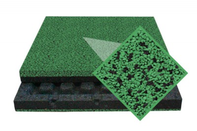 Резиновая плитка EcoStep Standart Space 500х500 (30-60 мм) с рельефным основанием - вид 1