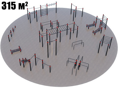 Проект Парковая площадка для Воркаут и ГТО 4-1 (Ø20 м) - вид 1