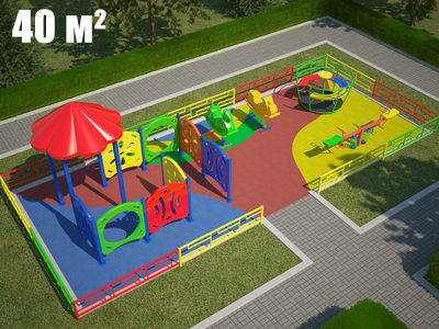 Площадка для детского сада Торуда-2 (10х4 м)​​​​​​​ - вид 1