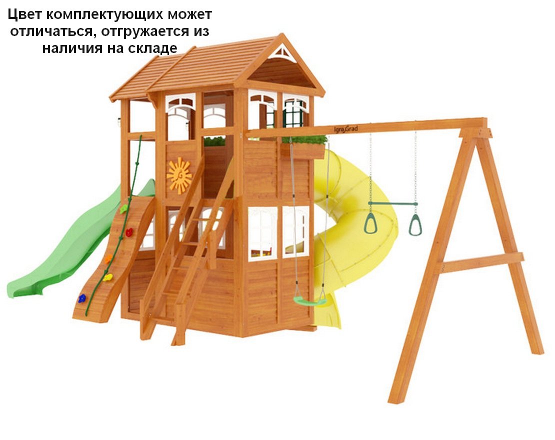 Детская деревянная площадка Клубный домик 2 с трубой Luxe