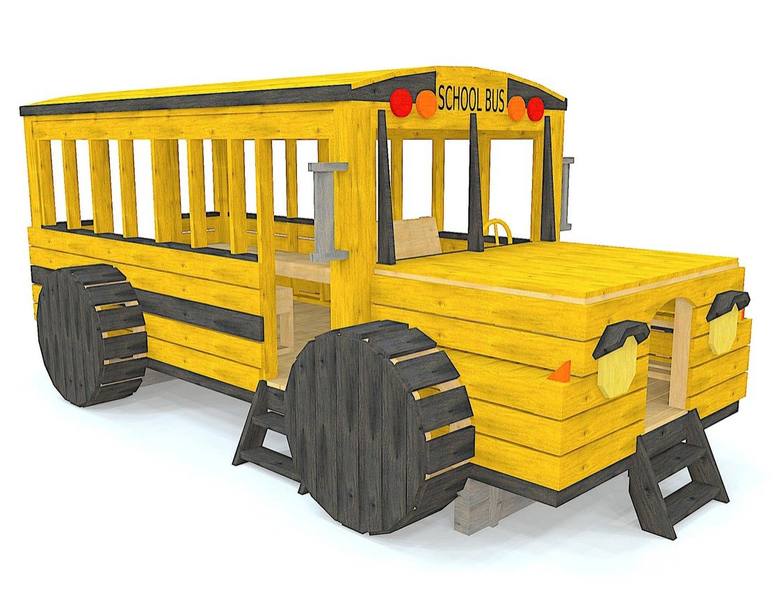 Игровой комплекс TORUDA WOOD Желтый школьный автобус