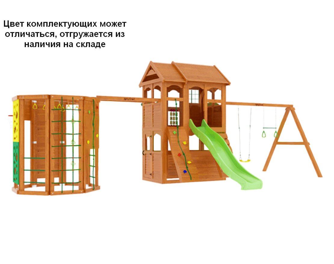 Детская деревянная площадка для дачи "Клубный домик 2 с WorkOut"